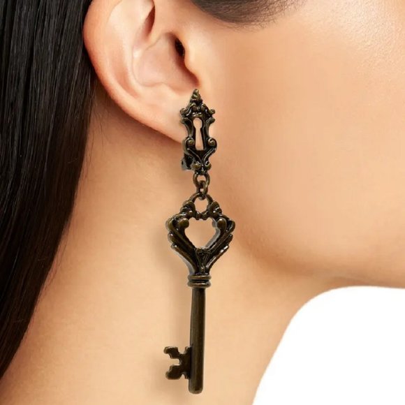Moschino Skeleton Key Clip-On Earrings - Picture 2 of 6